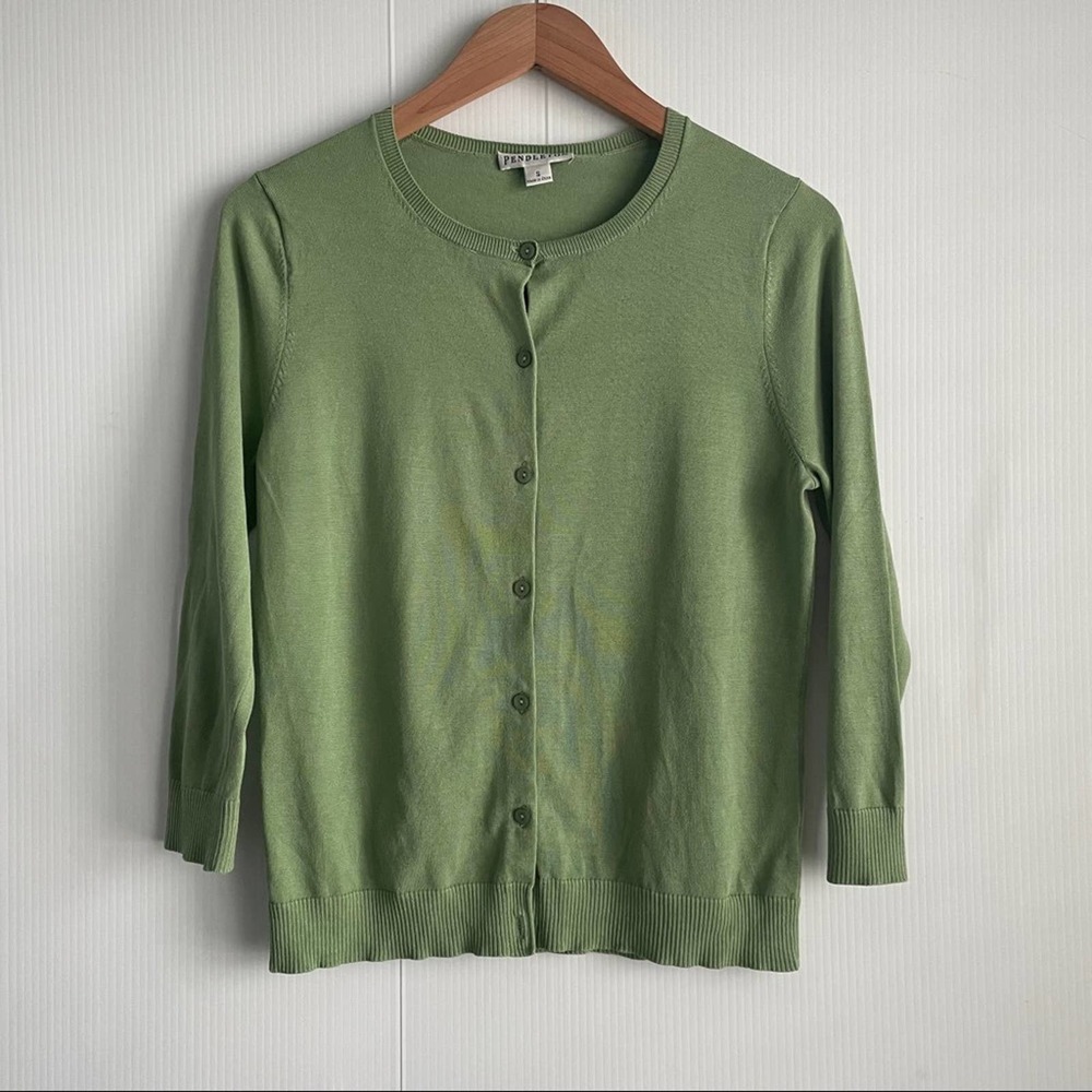 Pendleton Silk Cardigan Button Down Front - image 8